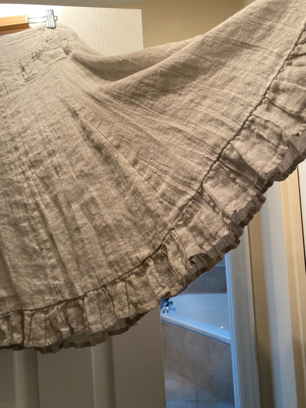 Sheer Linen Ruffle Skirt - Picture 2 of 6